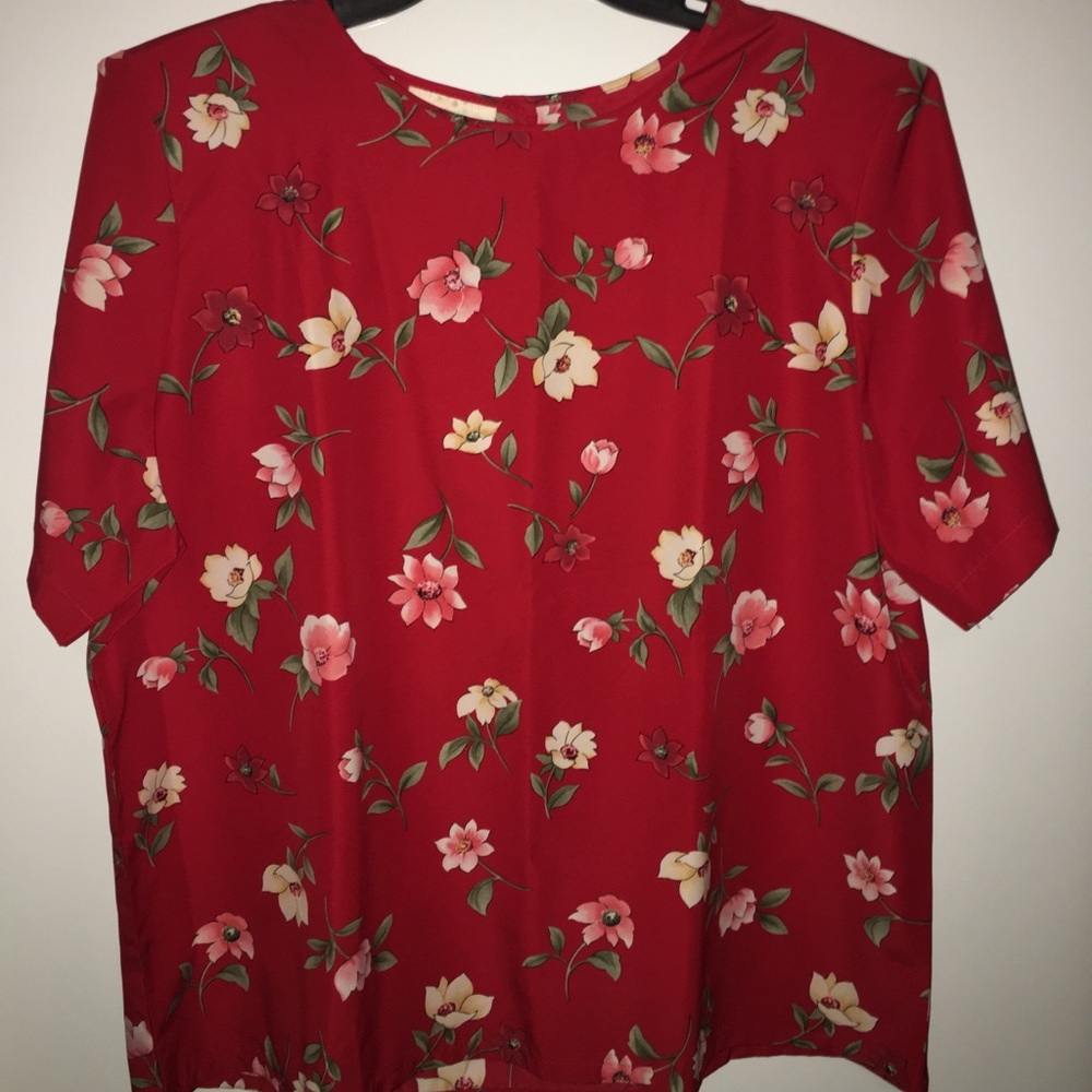 Floral Red Shirt